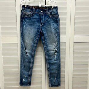 Rock Revival Women’s Iselin Easy Ankle Skinny Jeans Size 32/US Size 14